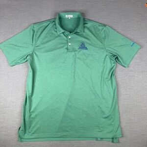 Peter Millar Mens Golf Polo Size XL Summer‎ Comfort Green Logo Short Sleeve
